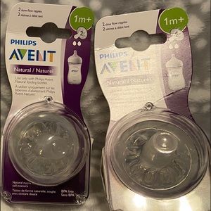 Avent Nipples 1+ month 2 pack each container